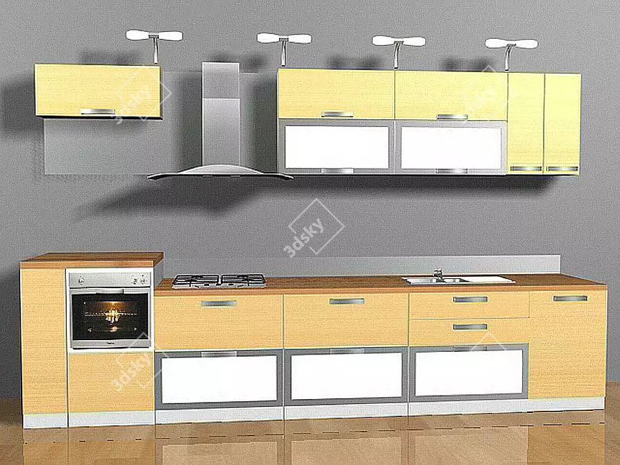 Olympia Kitchen: Textured Elegance 3D model image 1