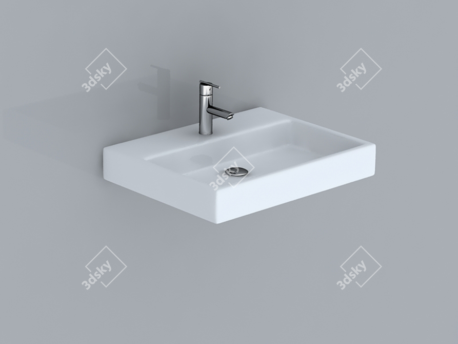 Elegant White Basin: 7051.rar 3D model image 1