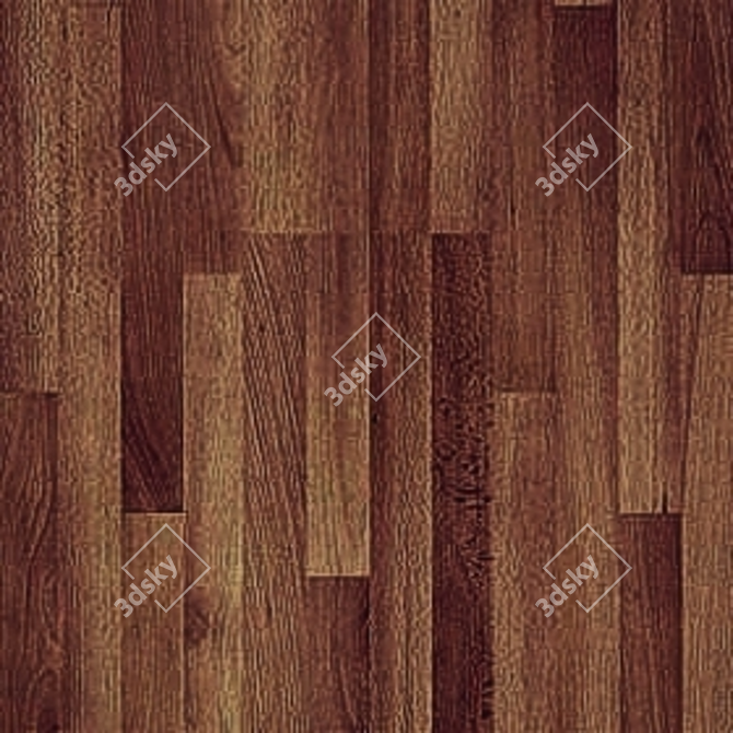 Elegant Walnut Parquet Flooring 3D model image 1