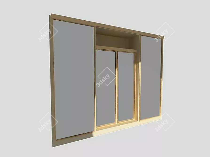 Modern Mirror Wardrobe 3D model image 1