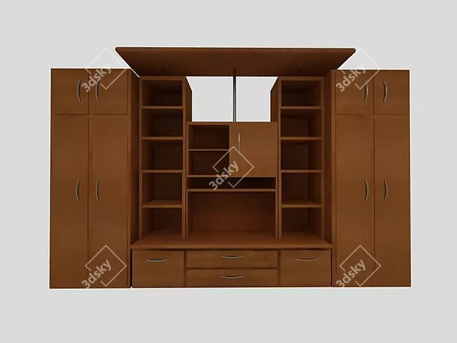 Modern Cherry Wardrobe 3D model image 1