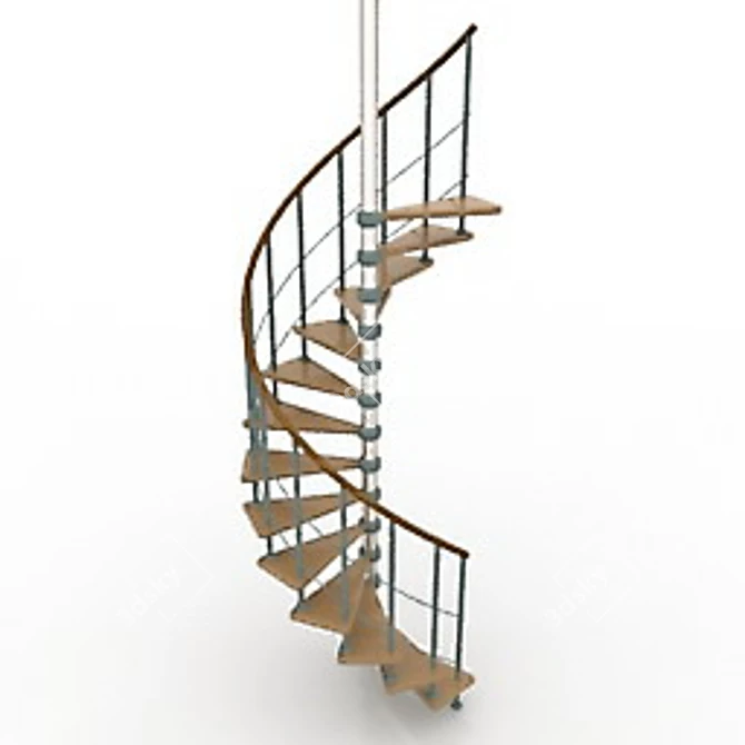 Sleek Spiral Staircase 3D model image 1