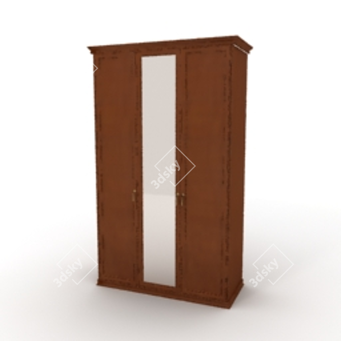 Mirror Cabinet: Wooden Beauty 3D model image 1