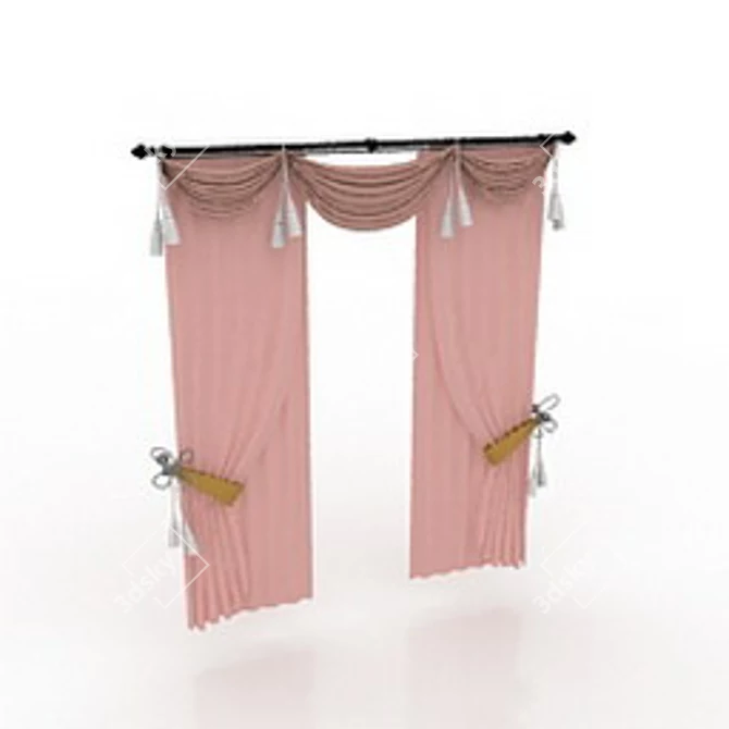 Title: Silk Curtain 3D model image 1