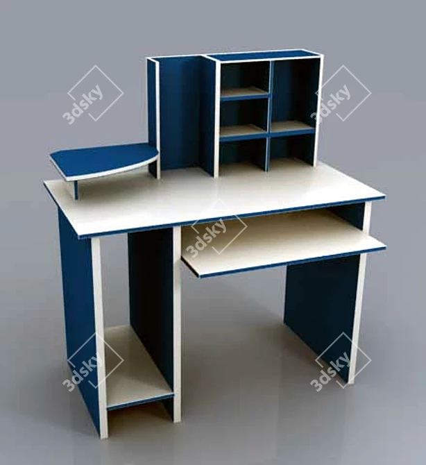 Sleek Computer Desk 3D model image 1