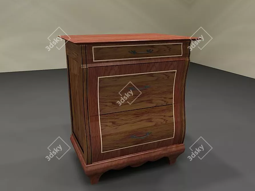 Title: Elegant Bassano Collection Nightstand 3D model image 1