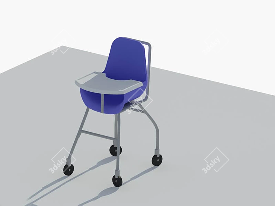 Rolling Fast Food Feeding Chair 3D model image 1