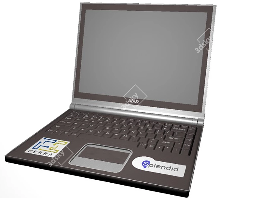 Portable Powerhouse: Sleek Laptop 3D model image 1