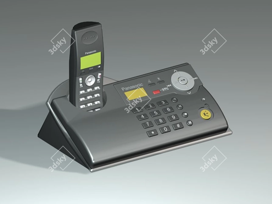 Title: Compact Landline Phone 3D model image 1