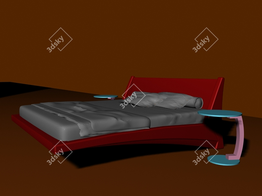 Elegant Cattelan Bed 3D model image 1