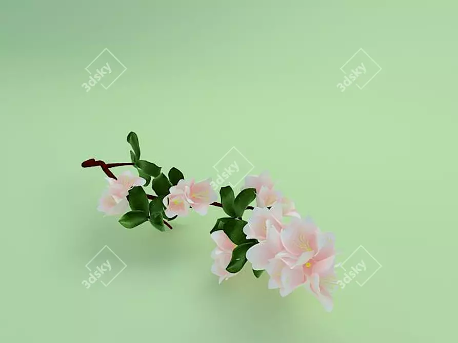 Apple Tree Branch: Textured Nature 3D model image 1