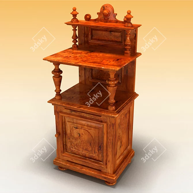 Sleek Nightstand: Bedside Elegance 3D model image 1