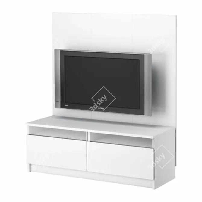 TV Console with Panel - IKEA 3D model image 1