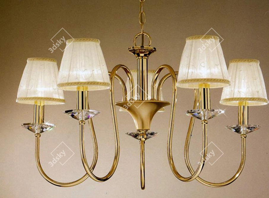 Gleaming Elegance: Luster Chandelier 3D model image 1