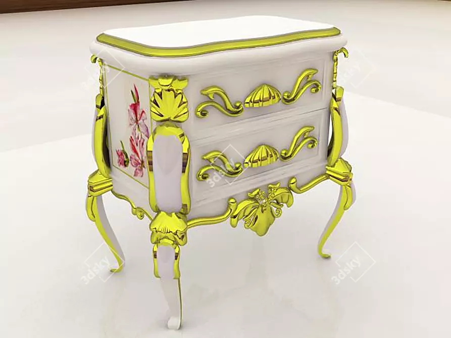 Royal Baroque Console Table 3D model image 1