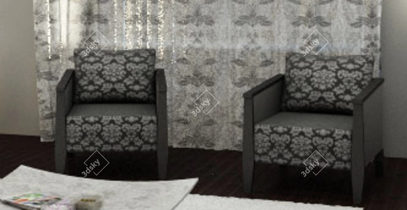 Title: Elegant Capital Collection Chairs 3D model image 1