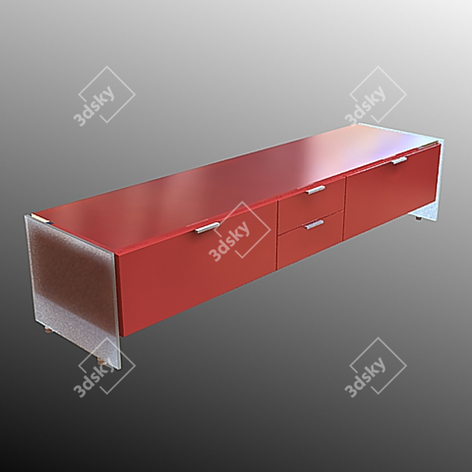 Stylish Mercury Glass Floor Cabinet 3D model image 1