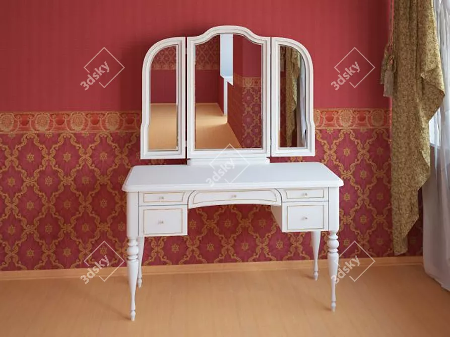 "Luigi" Vanity Table - Elegant and Functional 3D model image 1