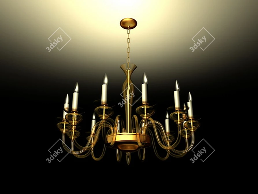 Elegant 12-Light Chandelier 3D model image 1