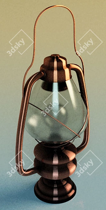 Vintage Kerosene Lamp 3D model image 1