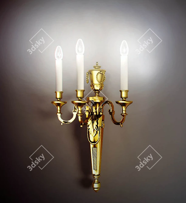 Title: Ornate Chandelier With Shimmering Crystals 3D model image 1