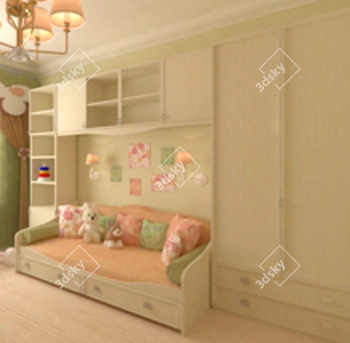 Provence Child's Wardrobe 3D model image 1