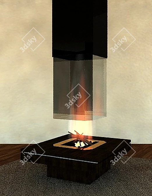 Profi Central Fireplace 3D model image 1