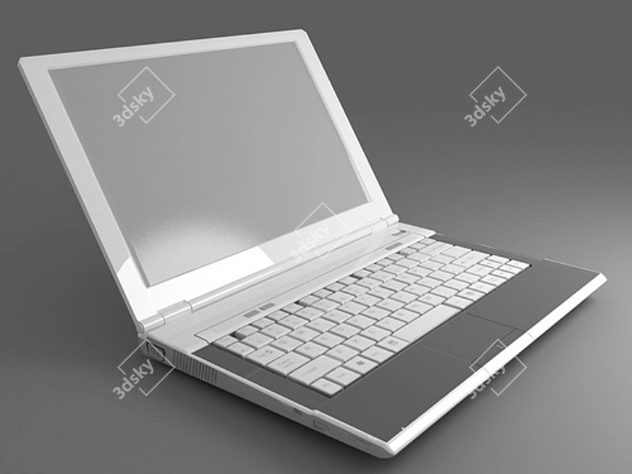 Sleek Notebook with Textured Keyboard 3D model image 1