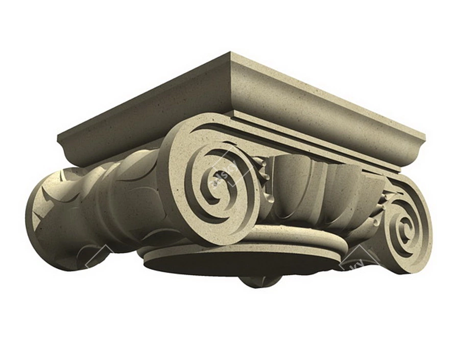 Ionic Capital Half Column 3D model image 1