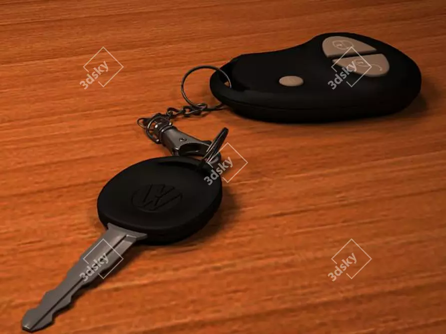 Golf Car Key & Alarm Keychain 3D model image 1