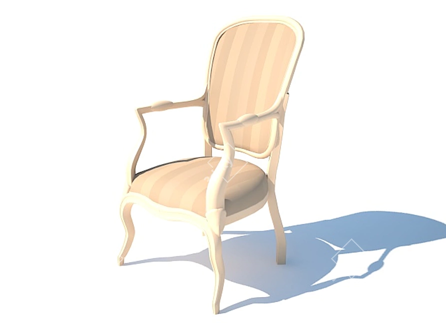 Elegant Leather Dining Chair 3D model image 1