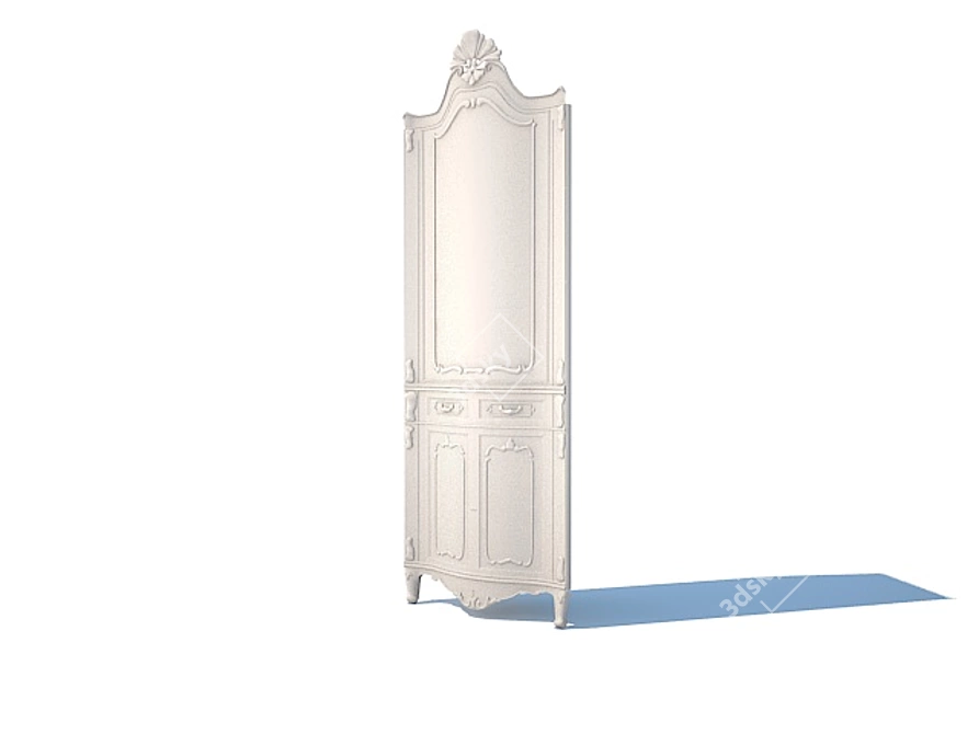 Elegant Corner Showcase Cabinet 3D model image 1