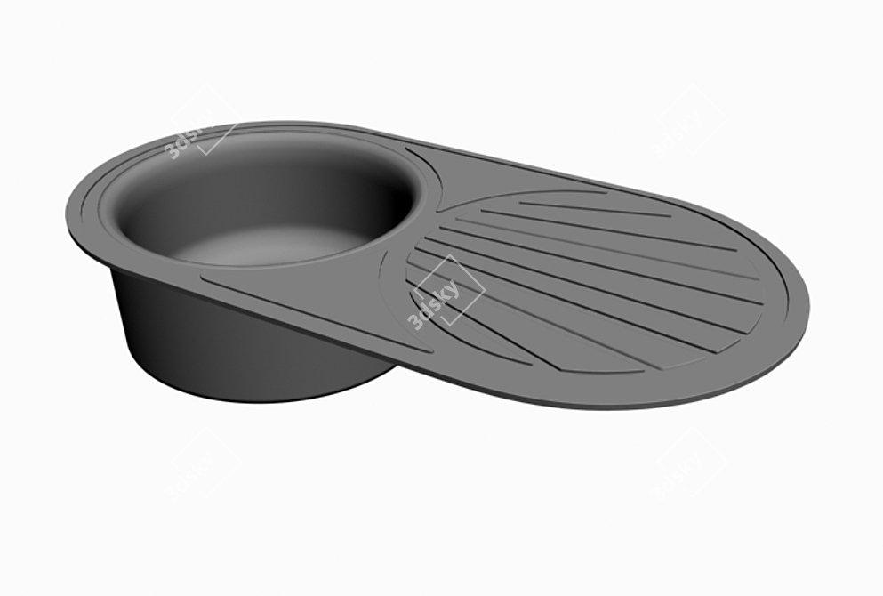 Sleek Round R10 Sink 3D model image 1