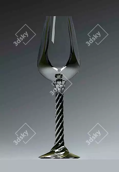 Elegant Venetian Glass Goblet 3D model image 1