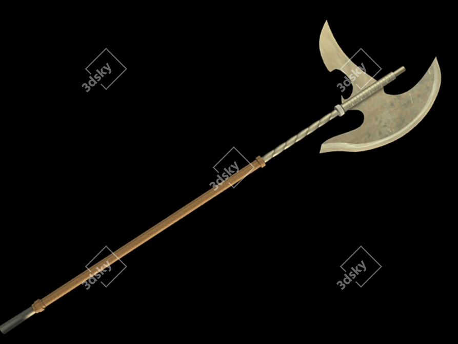 Medieval Steel Halberd 3D model image 1