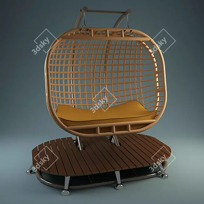 Comfy Swing Chair with Textured Design 3D model image 1