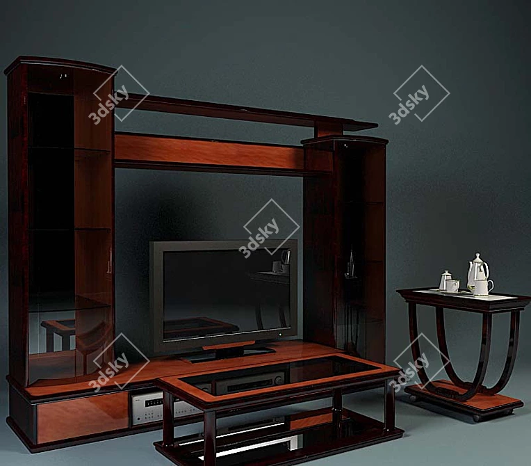 Venera Wall with 2 Tables 3D model image 1