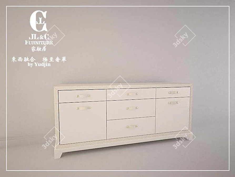 Sleek Curbstone by JL & C Furniture 3D model image 1