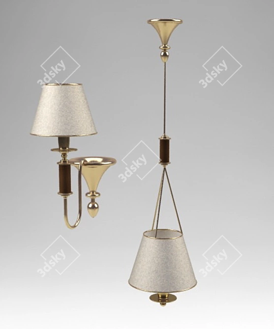 Elegant Shade Lighting Fixtures 3D model image 1