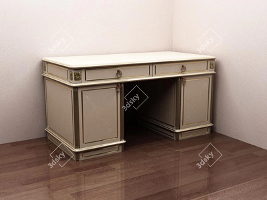 Classic Work Table 3D model image 1