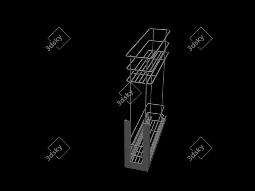 Compact 2-Level Storage Solution 3D model image 1