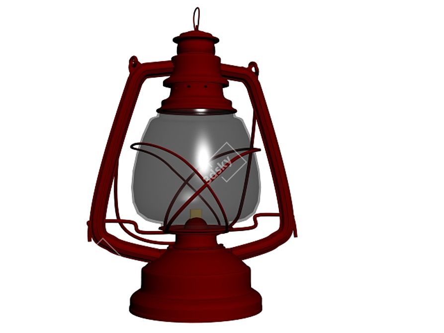 Vintage Kerosene Lantern 3D model image 1