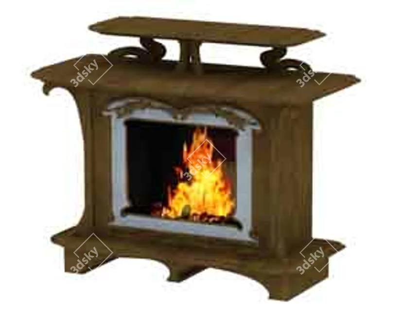 - Title: Art Nouveau Carved Fireplace 3D model image 1