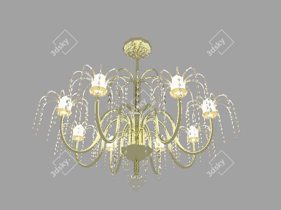 Elegance Illuminated: Crystal Chandelier 3D model image 1