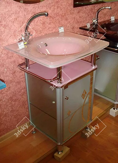 Glass Basin Vanity 3D model image 1