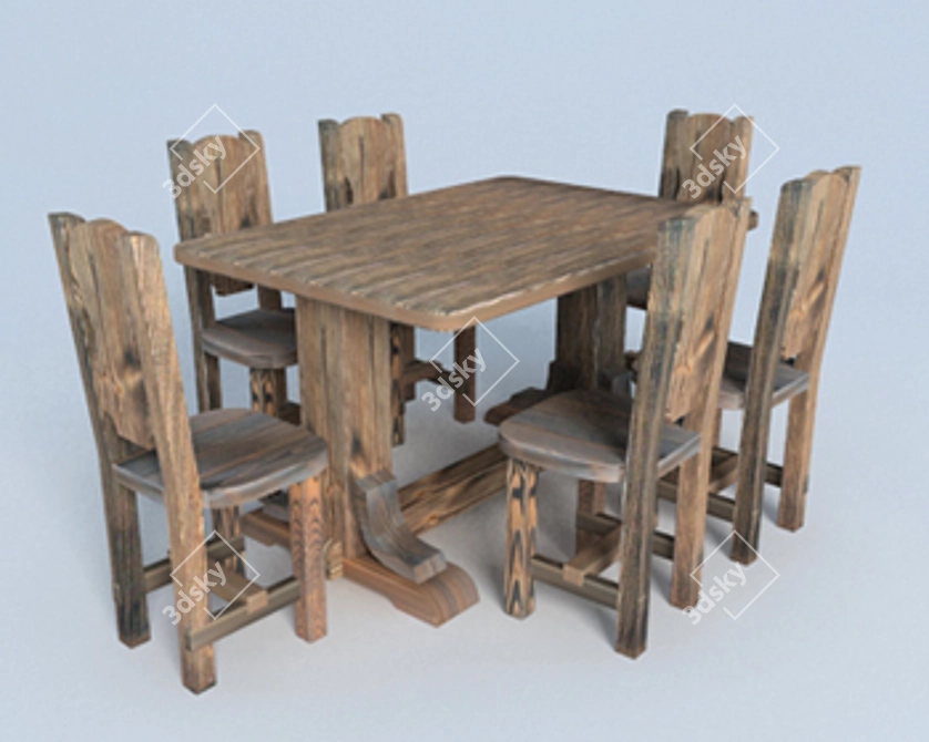 Amma Dining Set: Elegant and Functional 3D model image 1