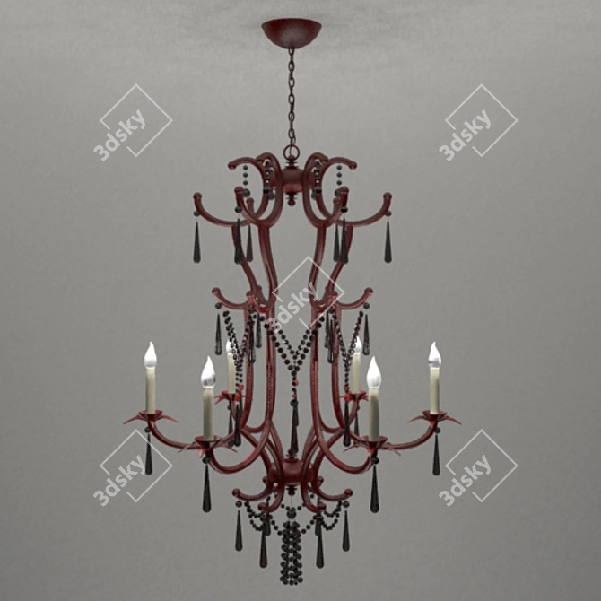Elegant Pagoda Chandelier by Arteriors 3D model image 1