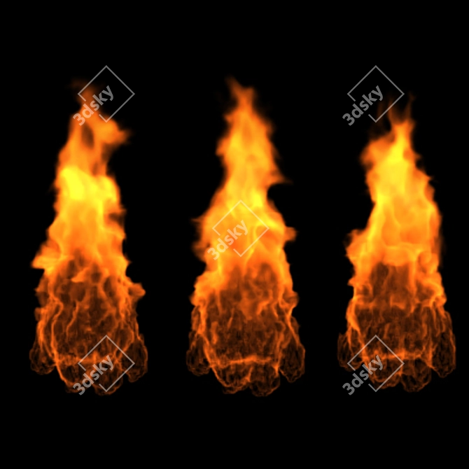 Transparent Animated Fire Texture 3D model image 1