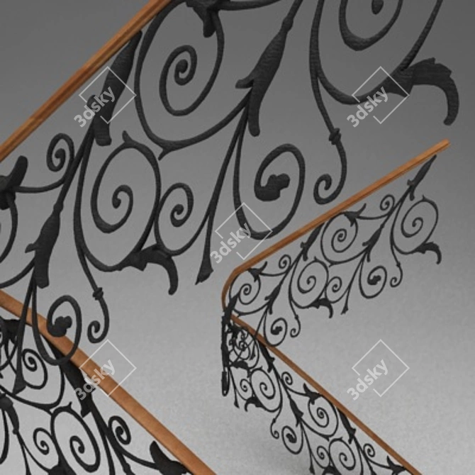 Durable Cast Iron Grill: Max 9 3D model image 1