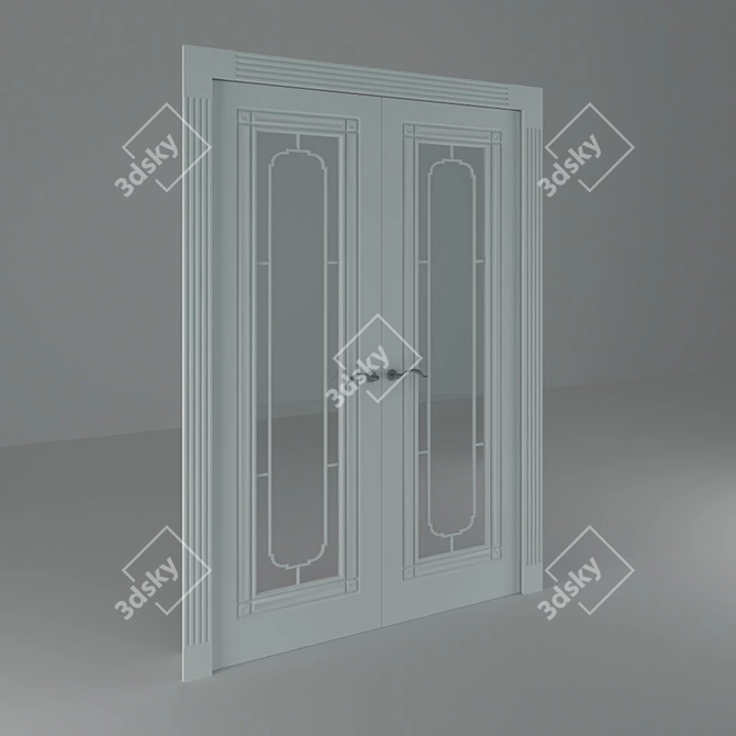 White Lacquered Door 3D model image 1